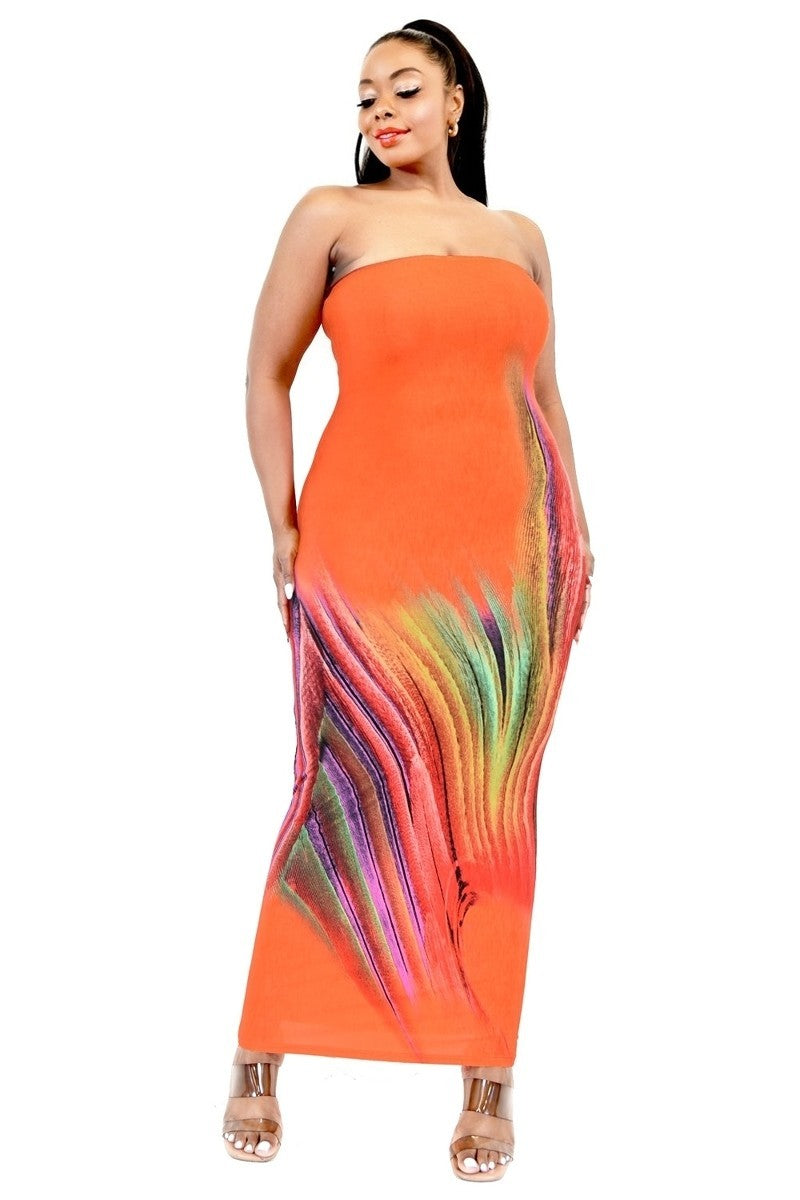 Strapless Plus Maxi Dress