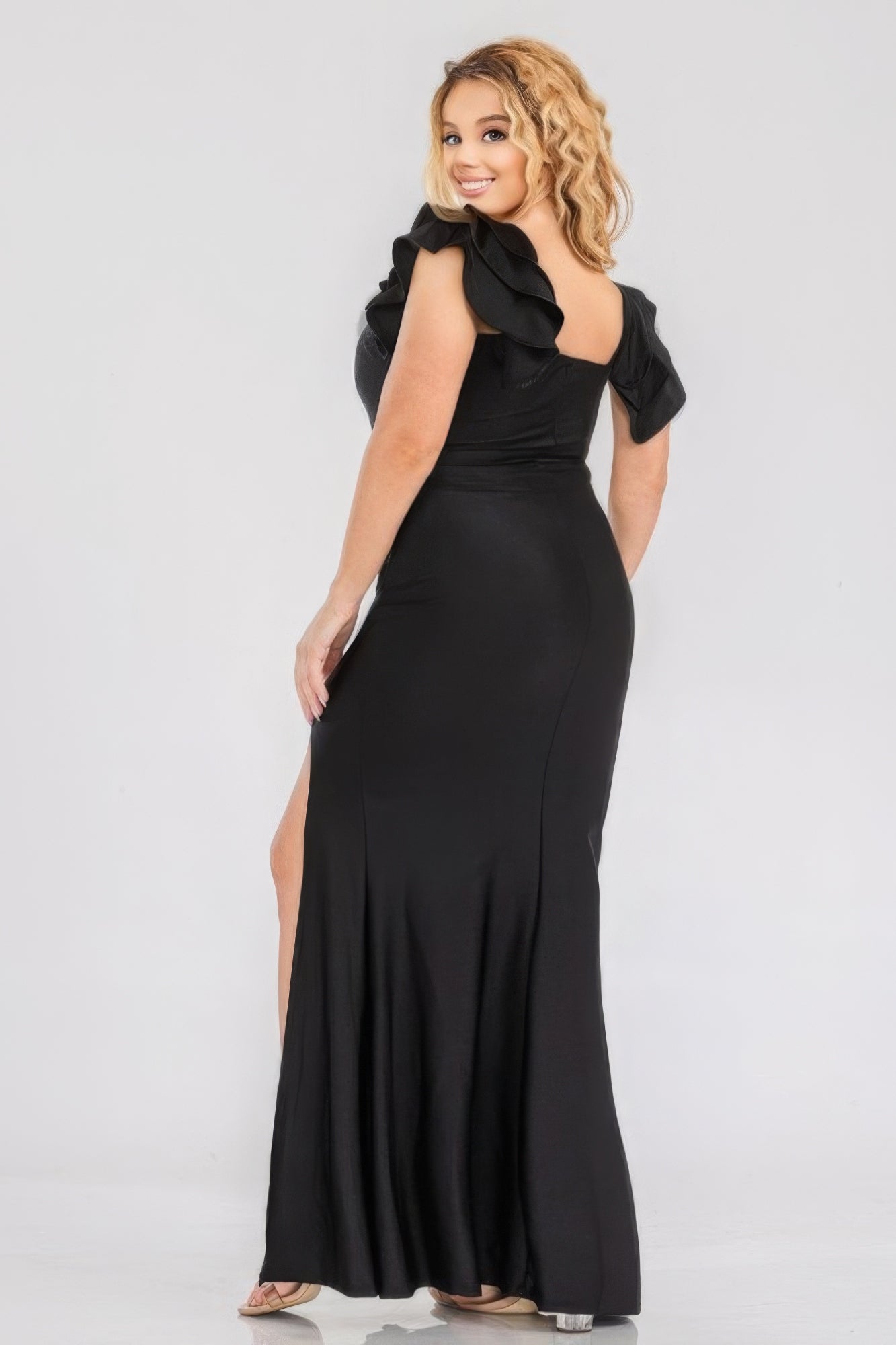Luxury Satin Stretch Formal Dress (Fuchsia, Black or Royal)